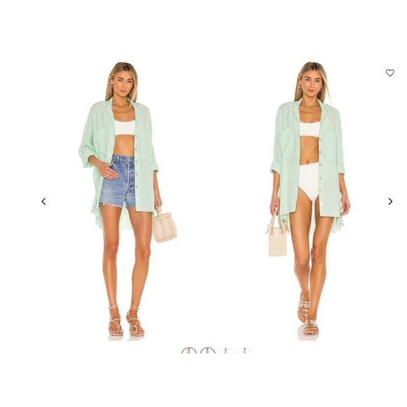 Show Me Your MuMu Tops - Show Me Your Mumu Johns Button Down Shirt Green Melon Beach SZ S